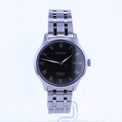 Seiko Presage Men's Automatic Black Dial Stainless Steel Bracelet SRPC81J1  - First Class Watches™ SGP