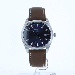Tissot Gentleman Brown Leather Strap Blue Dial