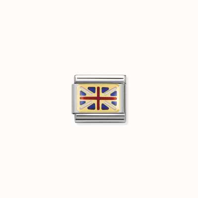 Nomination COMPOSABLE Classic EUROPE FLAG In Stainless Steel With Enamel And 18k Gold GREAT BRITAIN 030234/06