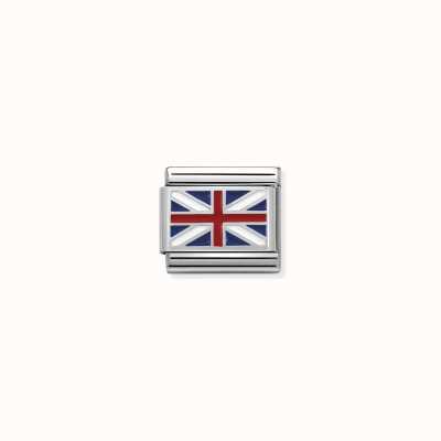 Nomination Composable Classic FLAGS Stainless Steel Enamel Sterling Silver Great Britain 330207/04
