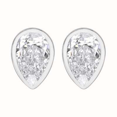 Perfection Crystals Single Stone Rubover Pear Stud Earrings (1.50ct) E3933-SK