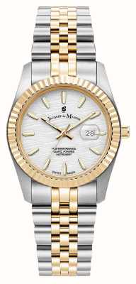 Jacques Du Manoir Inspiration Passion (34mm) White Dial / Two Tone Stainless Steel Bracelet JWL01801