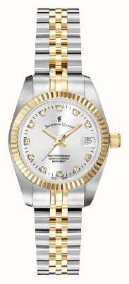 Jacques Du Manoir Inspiration Crystal (26mm) Silver Dial / Two-Tone Stainless Steel Bracelet NRO.08