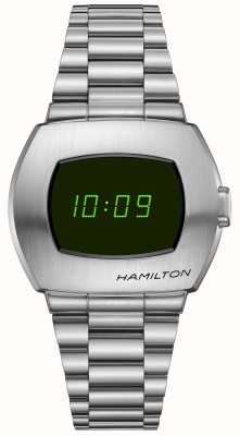 Hamilton American Classic PSR Digital Quartz (40.8mm) Black & Green Display / Stainless Steel Bracelet H52414131