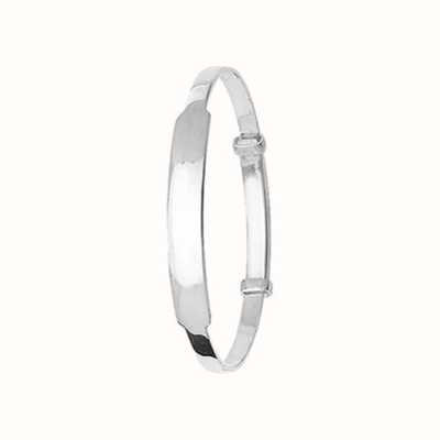 James Moore TH Silver Plain ID Expandable Baby Bangle G4173