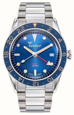 Squale Sub-39 GMT Automatic Vintage Blue Stainless Steel SUB39GMTB.BR22