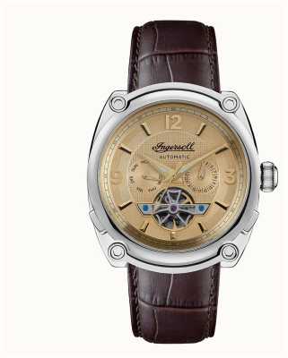 Ingersoll The Michigan | Automatic | Champagne Dial | Brown Leather Strap I01108
