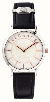 Versace ESSENTIAL (36mm) White Dial / Black Leather VEK400721