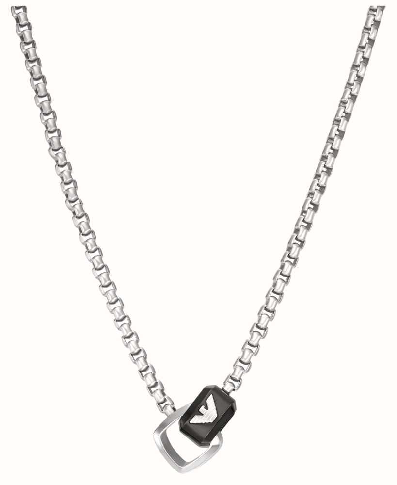 Stainless Steel Id Necklace by Emporio Armani Men at ORCHARD MILE