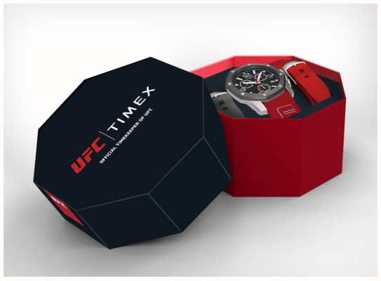 Timex x UFC Icon Chronograph Gift Set Black Dial / Red Silicone TWG047400