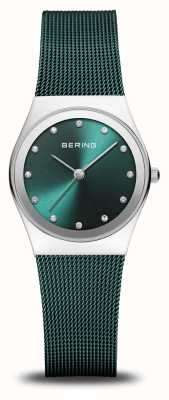 Bering Classic | Green Dial | Green PVD Steel Mesh Bracelet 12927-808