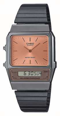 Casio Vintage | Orange Dial | Black IP Stainless Steel Bracelet AQ-800ECGG-4AEF