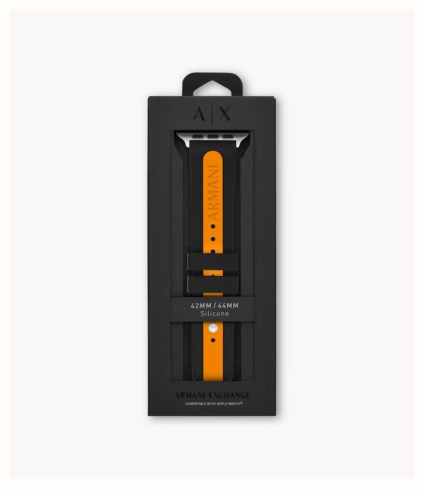 Armani Exchange Apple Watch Strap 42 44 45mm Black Orange