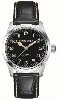 Hamilton Khaki Field Murph Automatic (38mm) Black Dial / Black Leather Strap EX-DISPLAY H70405730 EX-DISPLAY