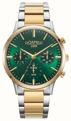 Roamer R-Line Multifunction | Green Dial | Two-Tone Stainless Steel Bracelet 718982 48 75 70