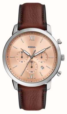 Fossil Men\'s Neutra | Cream Chronograph Dial | Brown Leather Strap FS5380 -  First Class Watches™ SGP