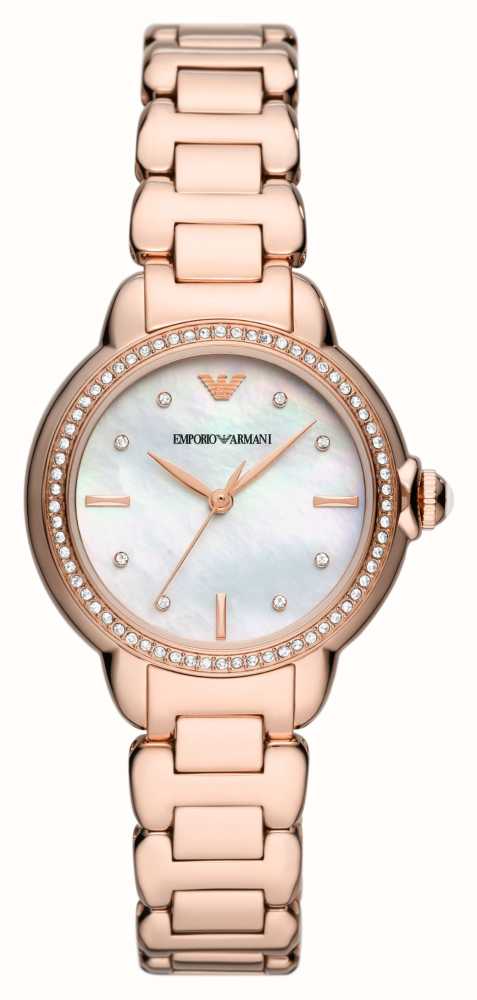 Emporio Armani Women's | Mother-of-Pearl Dial | Rose Gold Stainless Steel  Bracelet AR11523 - First Class Watches™ SGP
