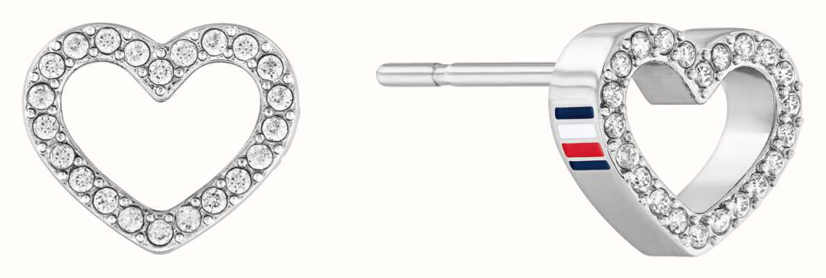 Tommy Hilfiger Women's Stud Earrings | Stainless Steel | Crystal Set Heart 2780744