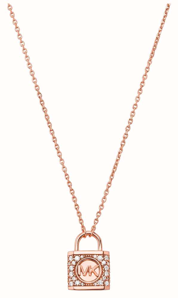 Michael Kors Rose Gold Tone Cubic Zirconia Heart Necklace | 0140338 |  Beaverbrooks the Jewellers