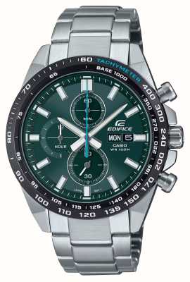 Casio Edifice Chronograph (42.3mm) Green Dial / Stainless Steel EFR-574DB-3AVUEF