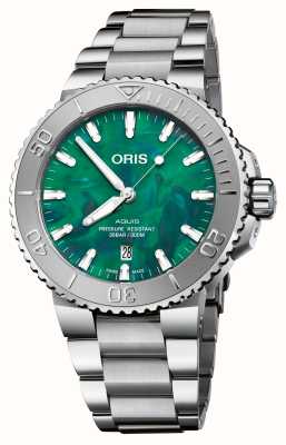 ORIS x Bracenet Aquis Date Automatic (43.5mm) Recycled Dial / Stainless Steel Bracelet 01 733 7730 4137-07 8 24 05PEB