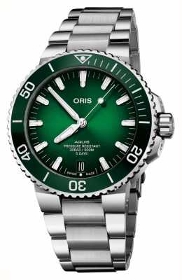 ORIS Aquis Date Calibre 400 Automatic (43.5mm) Green Dial / Stainless Steel Bracelet 01 400 7763 4157-07 8 24 09PEB