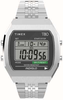 Timex T80 Digital Display Stainless Steel Bracelet EX-DISPLAY TW2V74200 EX-DISPLAY