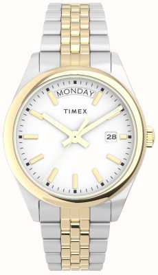 Timex Women's Legacy White Dial / Two-Tone Stainless Steel Bracelet TW2V68500