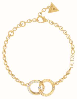 Guess Gold Plated Mini Forever Interlocking Links Bracelet JUBB02187JWYGL