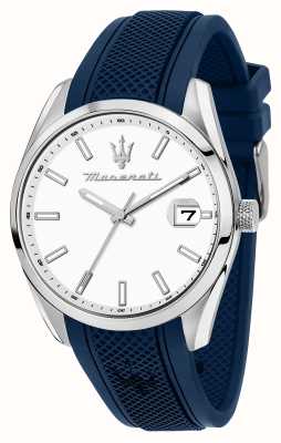Maserati Attrazione (43mm) White dial / Blue Silicone Strap R8851151007
