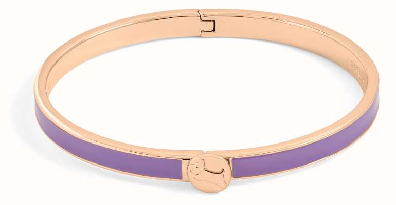 Radley Jewellery Rose Gold-Tone Purple Insert Logo Clasp Bangle RYJ3270S