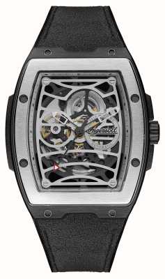 Ingersoll The Challenger Automatic Silver Skeleton Dial / Black PU Strap I12306