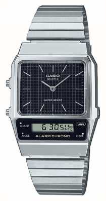 Casio Vintage Dual-Display (32.1mm) Black Dial / Stainless Steel AQ-800E-1AEF