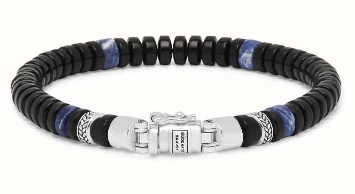 Buddha To Buddha Spirit Bead Mini Onyx Sodalite Bracelet Sterling Silver 201OS - (Size E) 001J012011505