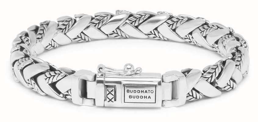 Buddha To Buddha 'George Texture' Sterling Silver Handmade Bracelet - 128 - (Size F) 001J011280106