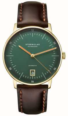 STERNGLAS Naos Automatic Cambridge Limited Edition (38mm) Green Dial / Brown Leather S02-NAC22-BR01