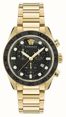 Versace GRECA DOME CHRONO (43mm) Black Dial / Gold PVD Stainless Steel VE6K00523