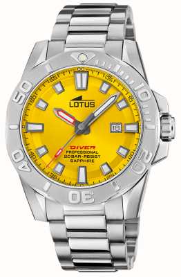 Lotus Men's Diver (44.5mm) Yellow Dial / Stainless Steel Bracelet L18926/1