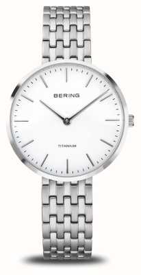 Bering Titanium (34mm) White Dial / Titanium Bracelet 19334-004
