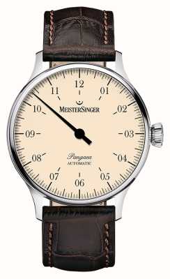 MeisterSinger Pangaea Automatic (40mm) Ivory Dial / Brown Leather Strap PM9903