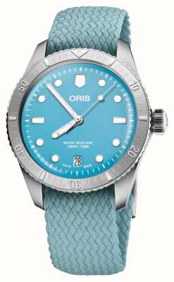 ORIS Divers Sixty-Five Cotton Candy Automatic (38mm) Blue Dial / Recycled Textile Strap 01 733 7771 4055-07 3 19 02S