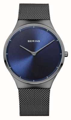 Bering Classic (38mm) Blue Dial / Black Steel Mesh Bracelet 12138-227