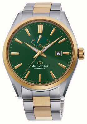 Orient Star Simple Date Mechanical (42mm) Green Dial / Two-Tone Stainless Steel RE-AU0405E00B
