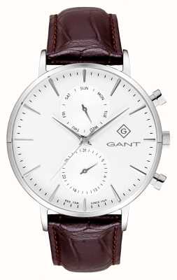 GANT PARK HILL Day-Date II (43.5mm) White Dial / Brown Leather G121001