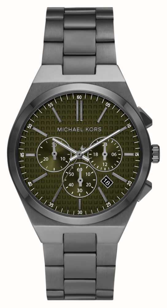 Michael Kors Lennox (41mm) Green Chronograph Dial / Gunmetal Stainless  Steel MK9118 - First Class Watches™ SGP | Quarzuhren