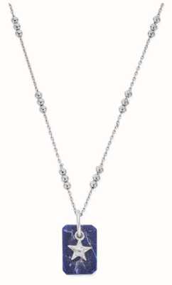 ChloBo Triple Bobble Chain Sodalite Star Sterling Silver Necklace SNTBB3382