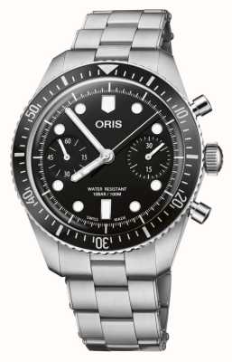ORIS Divers Sixty-Five Chronograph Automatic (40mm) Black Dial / Stainless Steel Bracelet 01 771 7791 4054-07 8 20 18