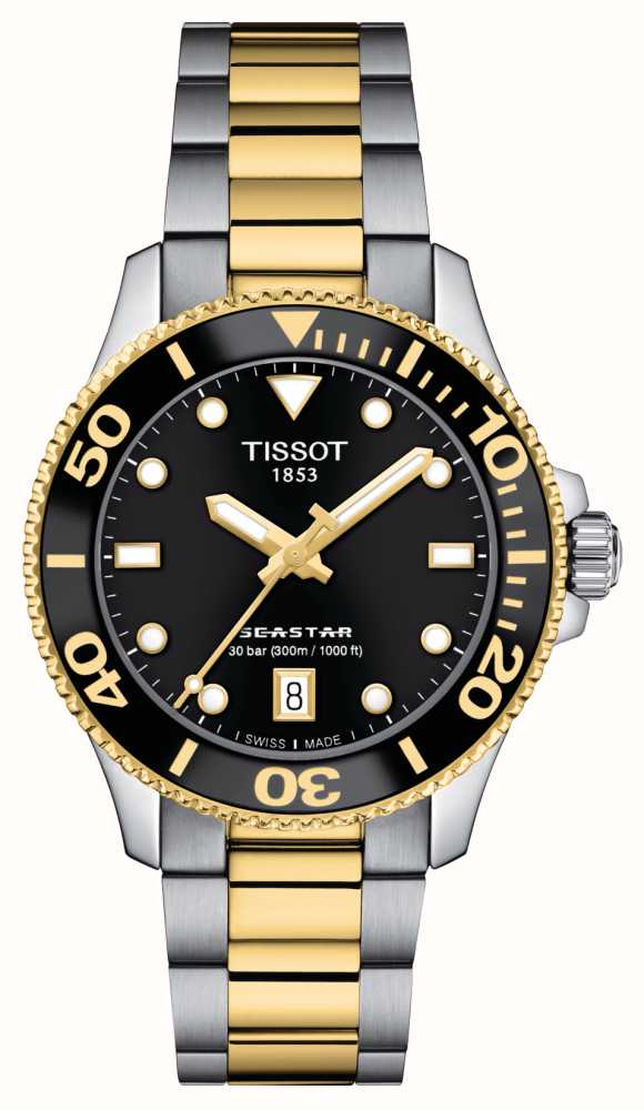 Tissot Seastar 1000 36mm Black Dial Two Tone Stainless Steel