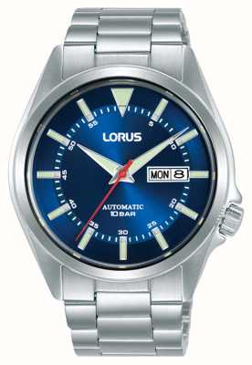 Lorus Sports Automatic Day/Date 100m RL447BX9 (43mm) First Sunray Steel - Silver Stainless Watches™ Class SGP Dial 