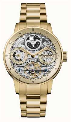 Ingersoll The Jazz Automatic (42mm) Skeleton Dial / Gold-Tone Stainless Steel Bracelet I07711